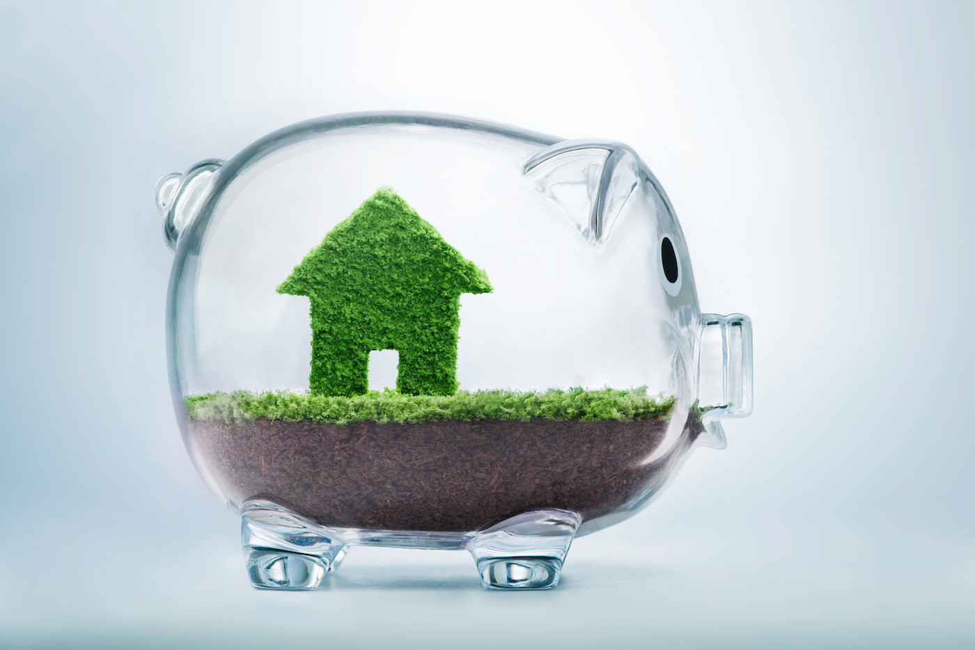 Saving to buy a house or home savings concept